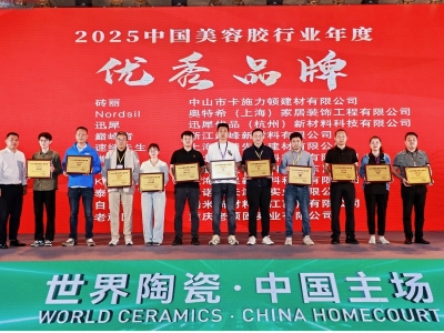 磚麗品牌榮獲2025中國美容膠行業(yè)“優(yōu)秀品牌”、“金牌施工服務(wù)企業(yè)”稱號(hào)！